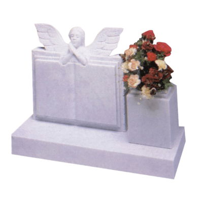 Children's Angel Over Book Headstone