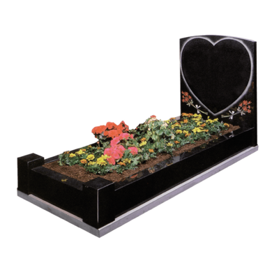 Headstone With Shaded Heart & Kerbs