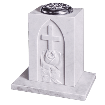 Vase With Rose & Cross