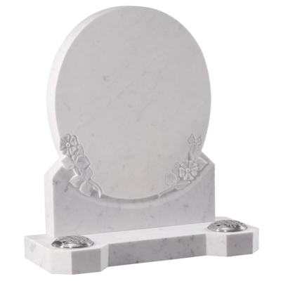 Oval Shaped Headstone With Roses
