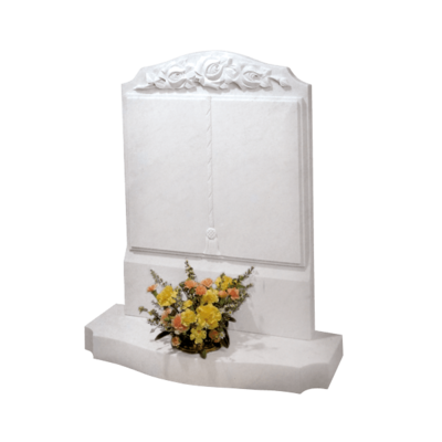 Upright Book Headstone Wirth Roses