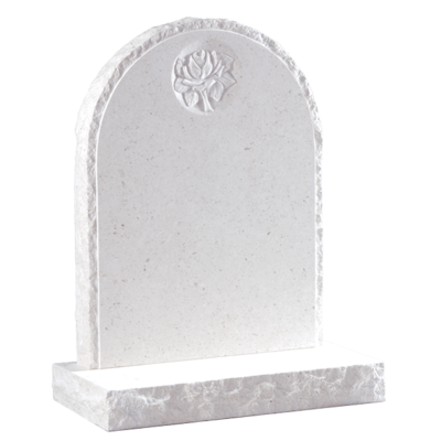 Headstone With Carved Rose