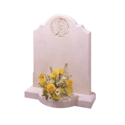 Headstone With Circle Of Flowers