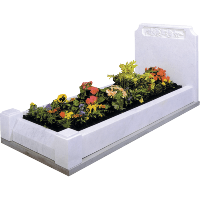 Headstone With Roses & Kerbs