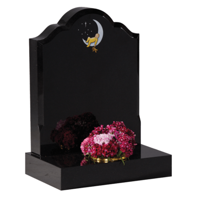 Headstone With Moon & Baby Design