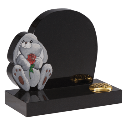 Rabbit Design On Shaped Headstone