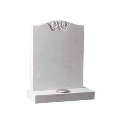 Headstone With Hand Carved Rose Panel