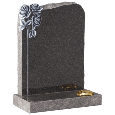 Shaped Headstone With Carved Roses