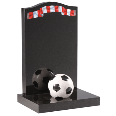 Headstone With Scarf And Football