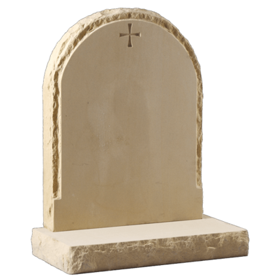 Rounded Headstone With Sandblast Cross