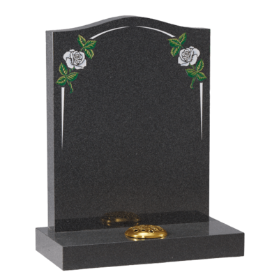 Headstone With White Roses