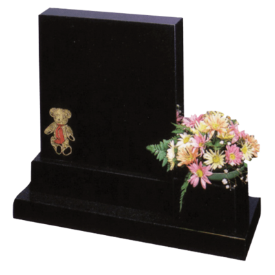 Square Headstone With Teddy Design