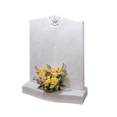 Ogee Shaped Headstone With Rose