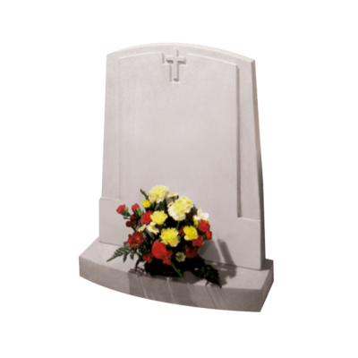 Arch Top Headstone With Cross