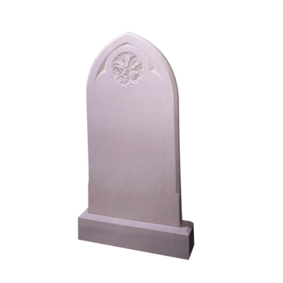 Gothic Top Headstone With Circle Of Roses