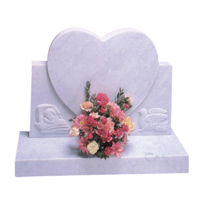 Heart Headstone With Carved Design