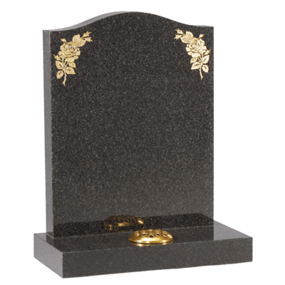 Headstone With Gold Roses