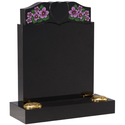 Headstone With Painted Violets