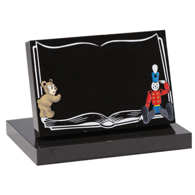 Tablet Headstone, Bear & Soldier Design