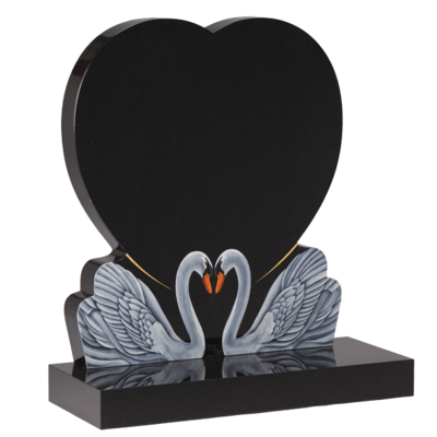 Heart Headstone With Swans