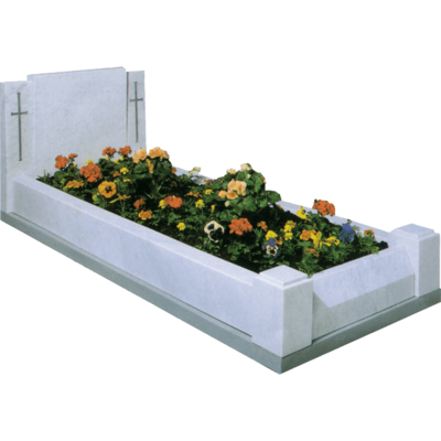 Checked Top Headstone With Kerbs