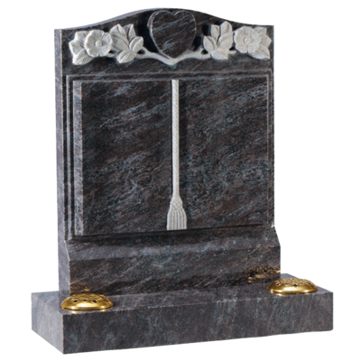 Headstone With Rose & Book Design