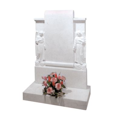 Double Scroll Headstone