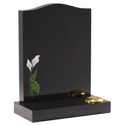 Headstone With Hand Painted Lily