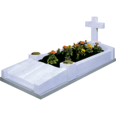 Cross Headstone & Book Kerb Surround