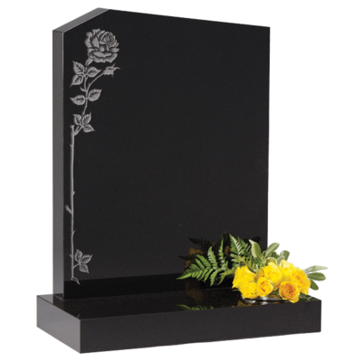 Headstone With Climbing Rose Design