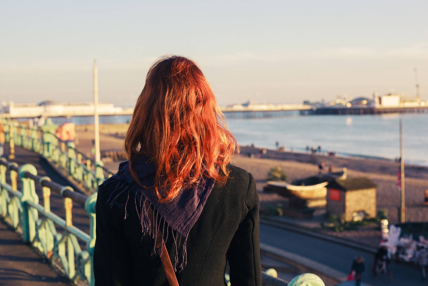 Woman looking out to sea