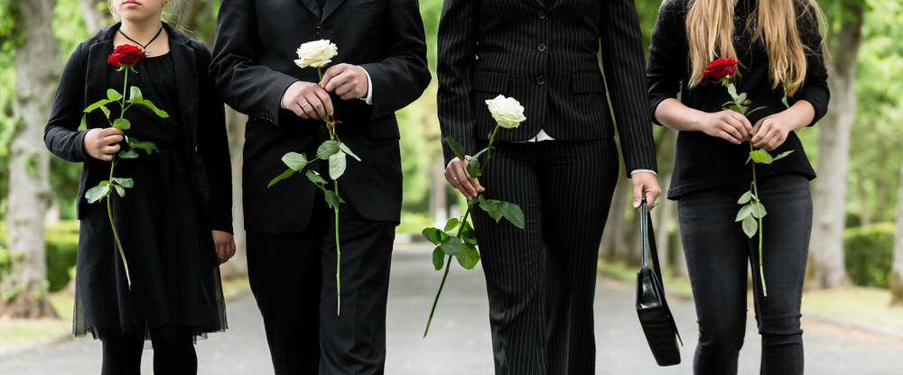 Family at a funeral