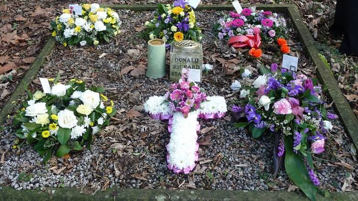 Funeral flower cross