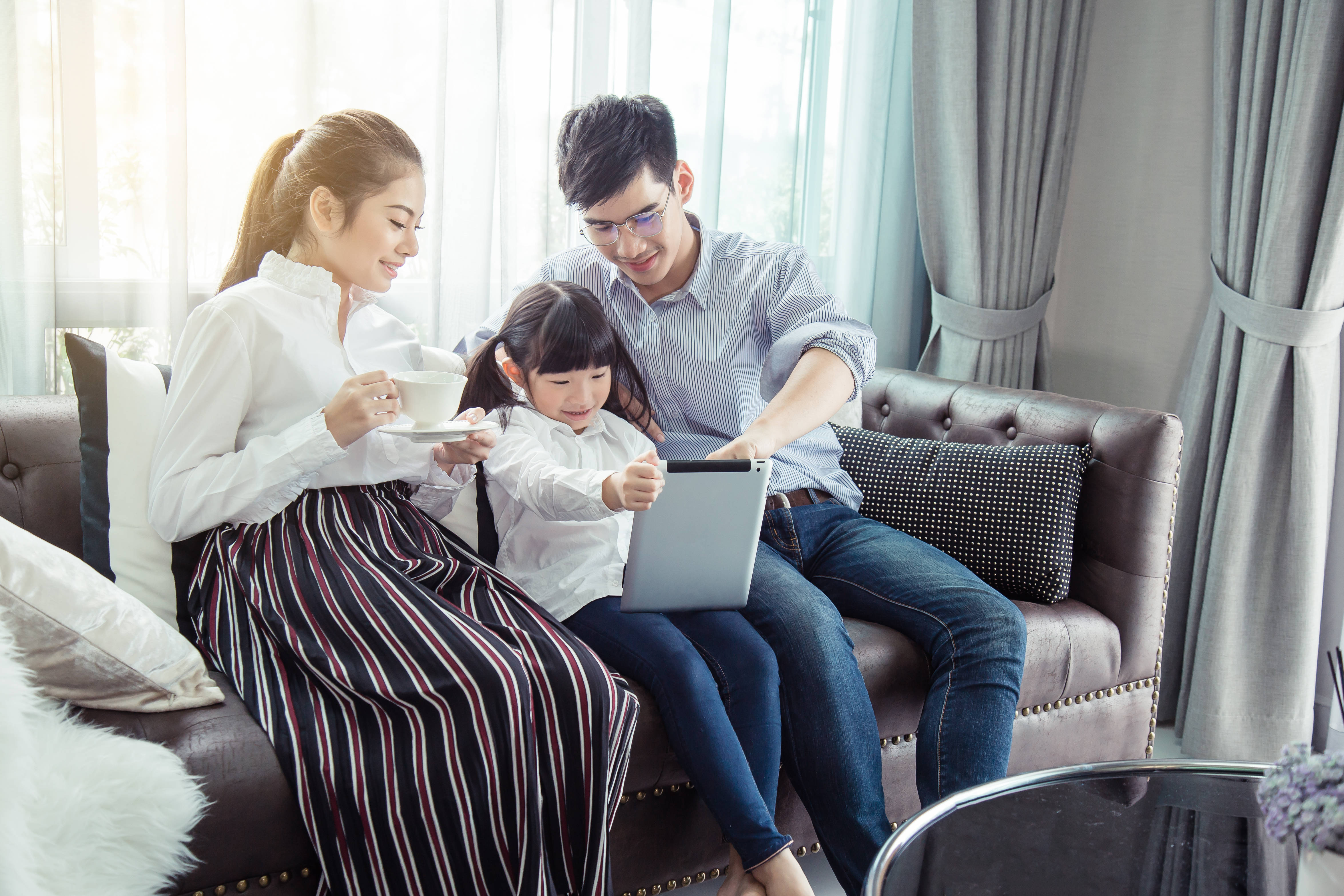 family writing together