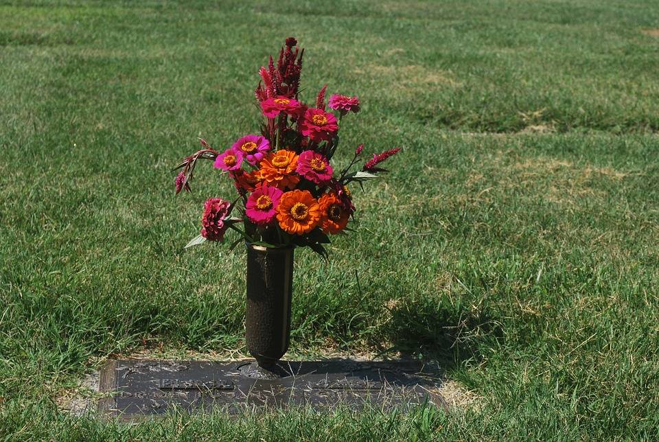 Flowers on grave