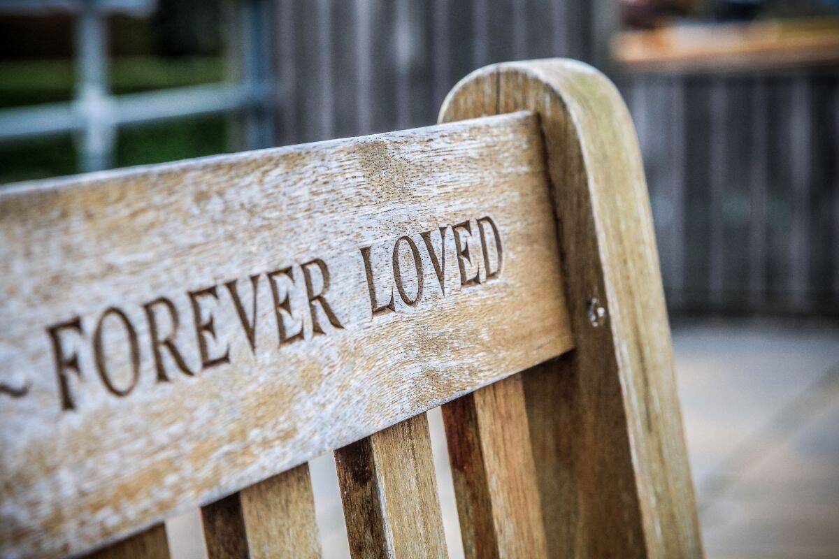 Forever loved memorial bench