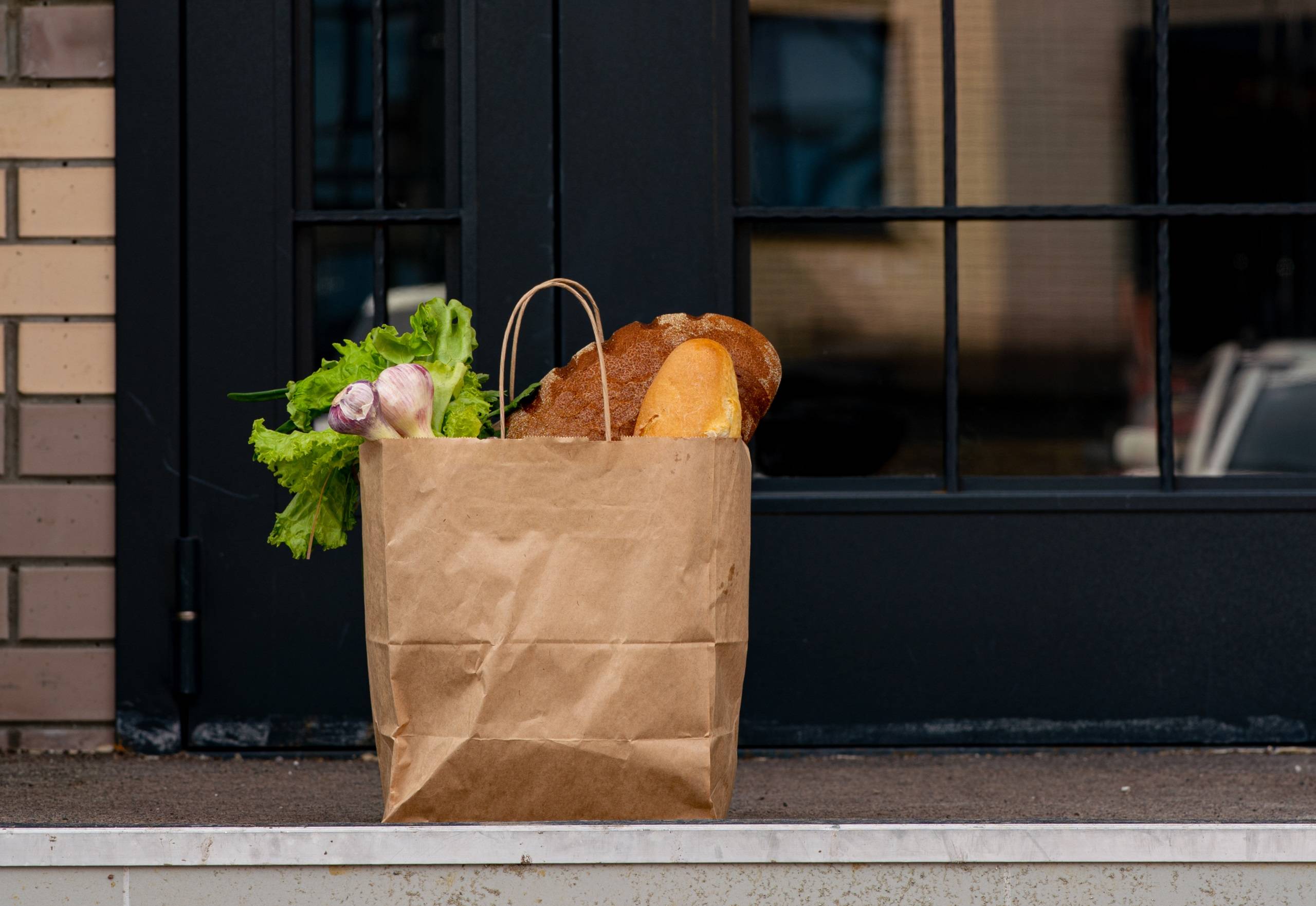 food shopping left on doorstep