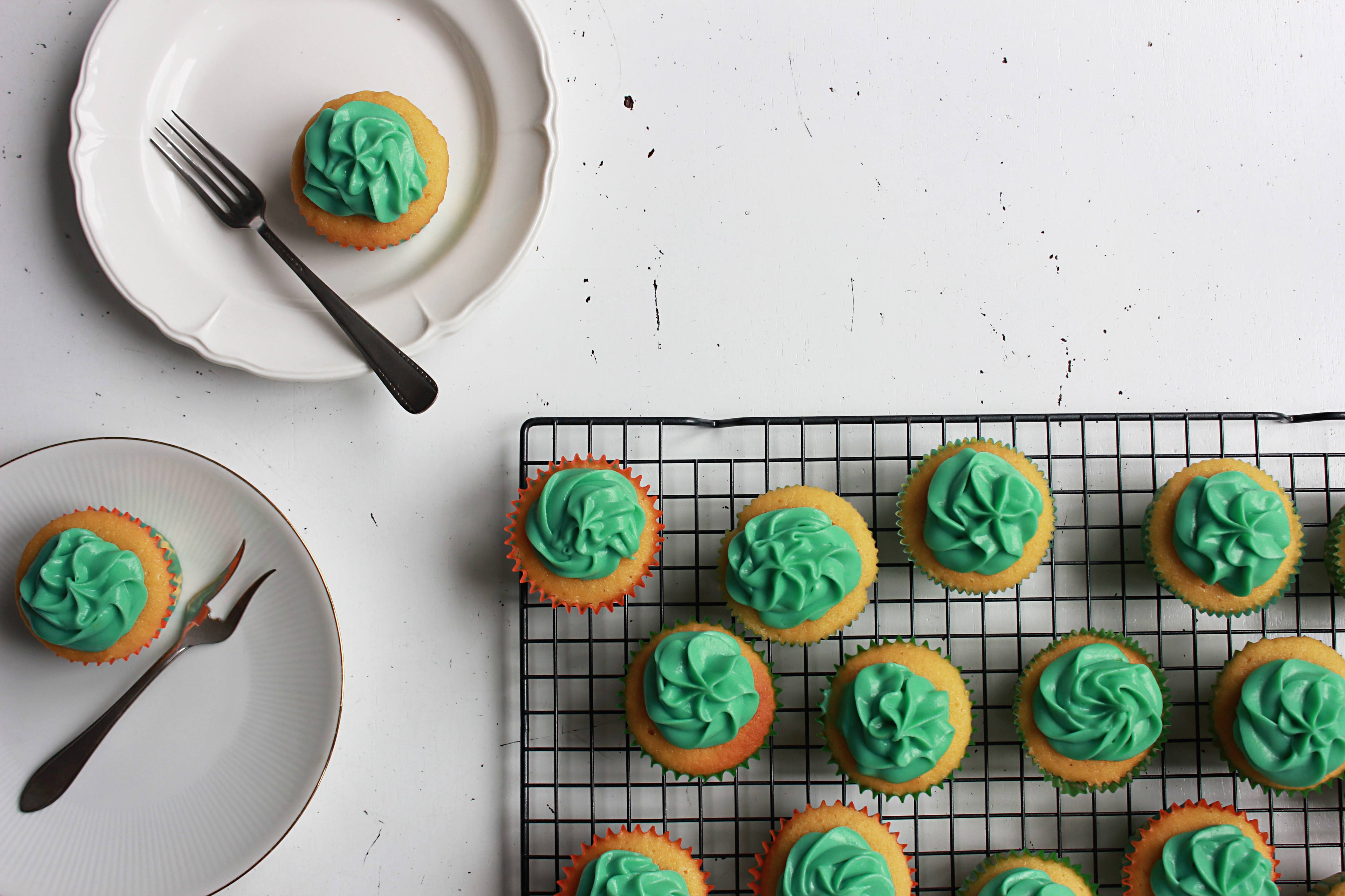 Cupcakes with green icing