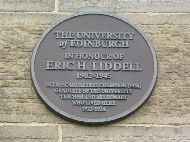 Plaque commemorating Eric Liddell's home
