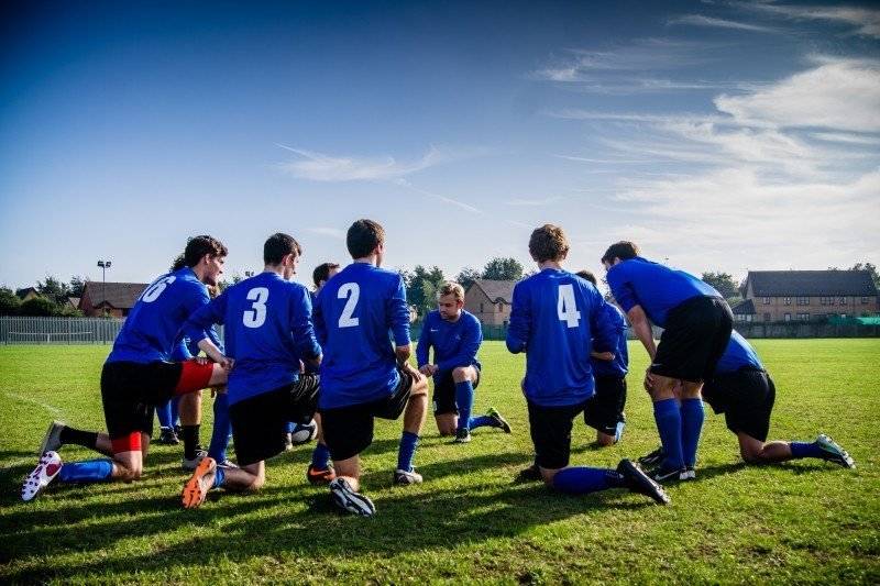 Football team on a field