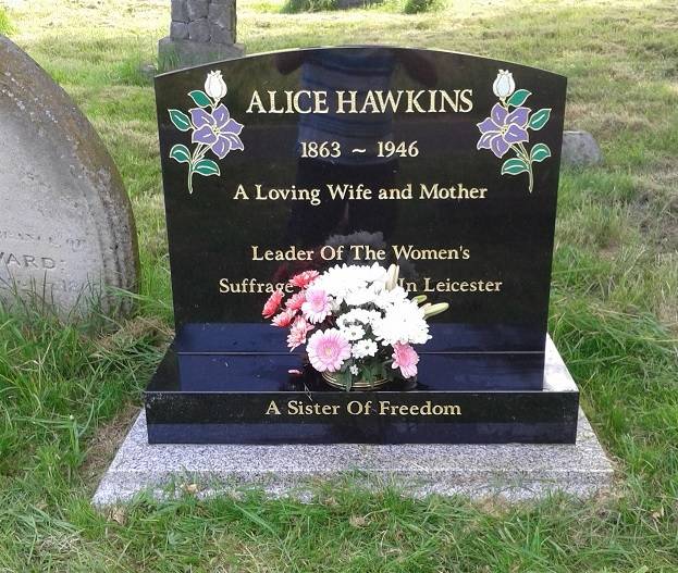 Alice Hawkins' headstone
