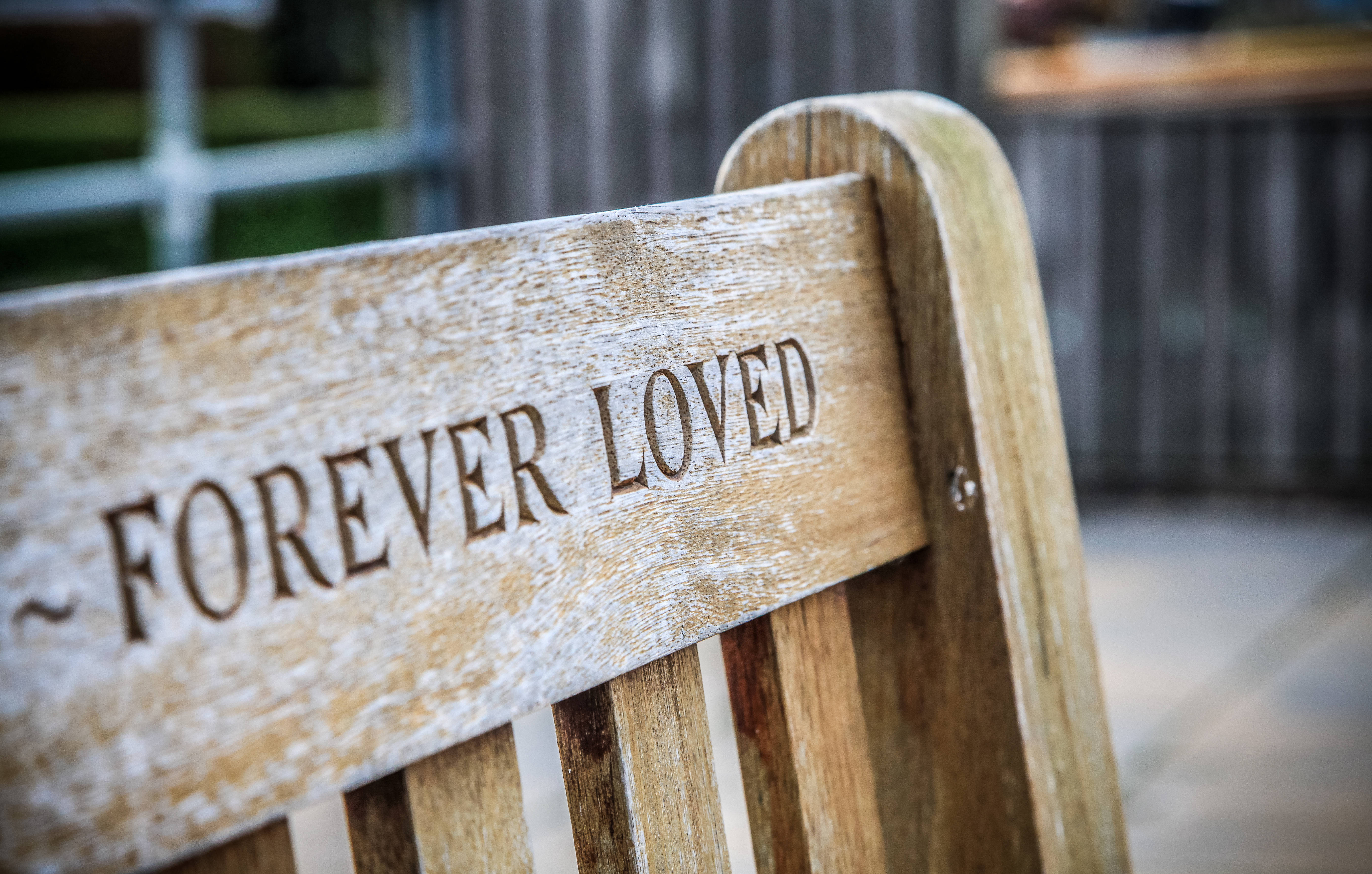 Wooden bench Forever Loved