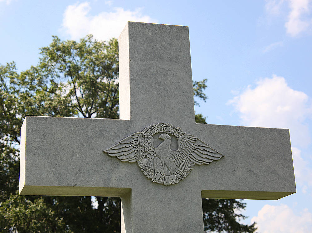 carved eagle on headstone