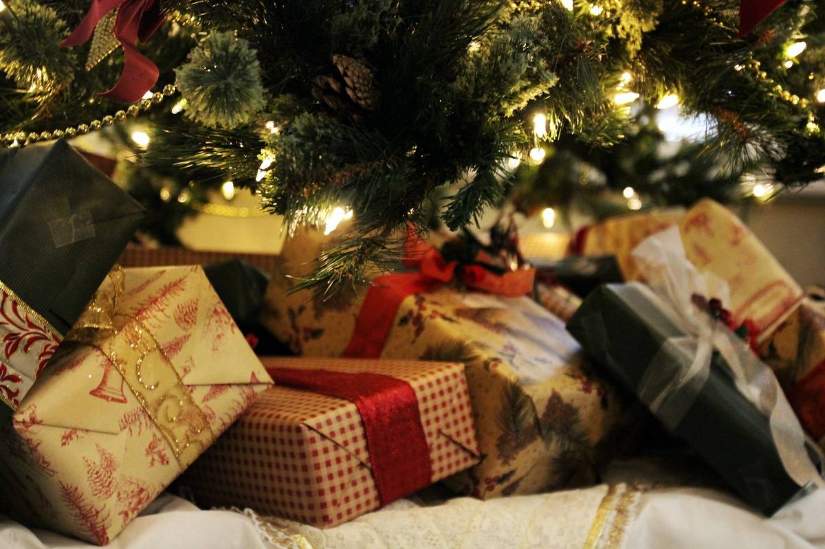 Christmas presents under tree