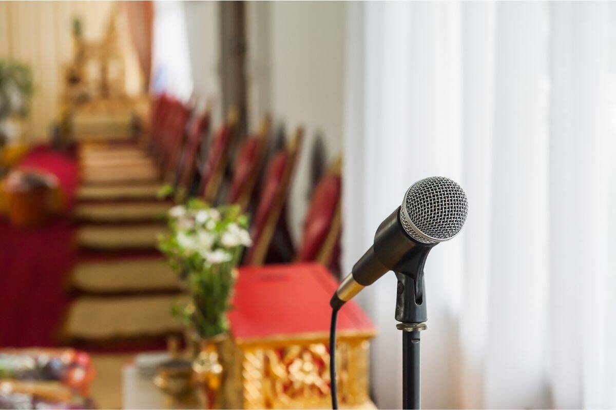 Microphone in church