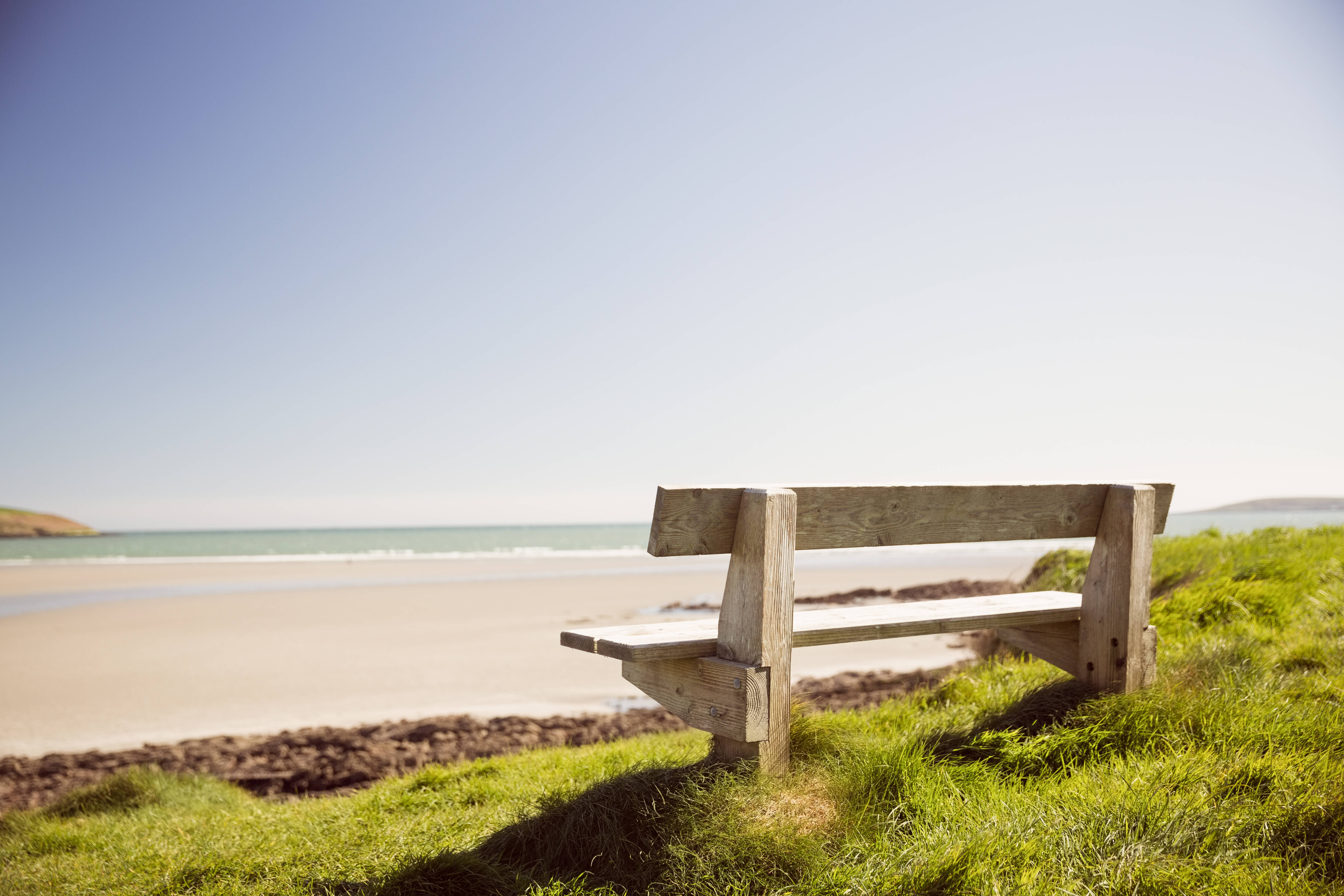 A wooden beach overlooking the beach