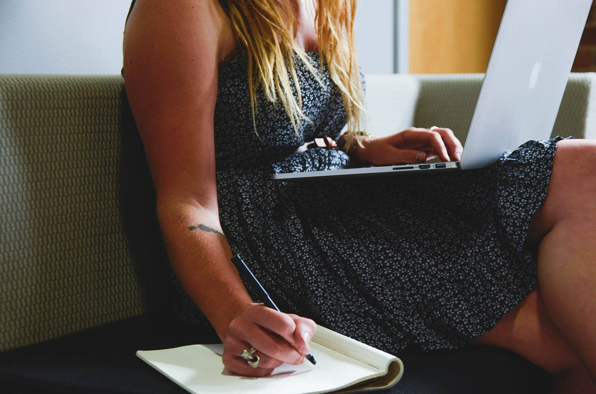 Woman blogging