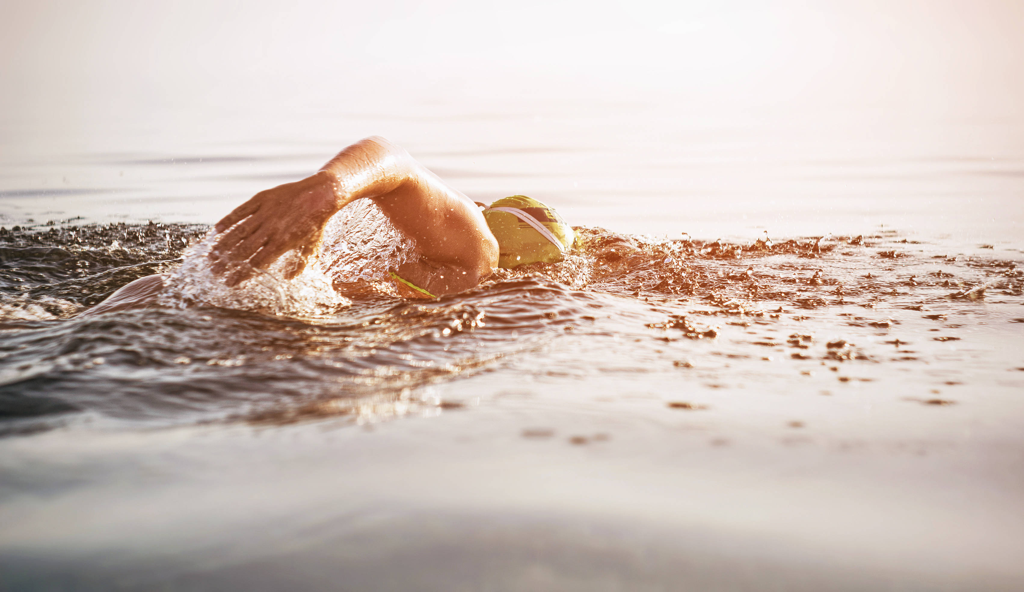 Person swimming in the sea