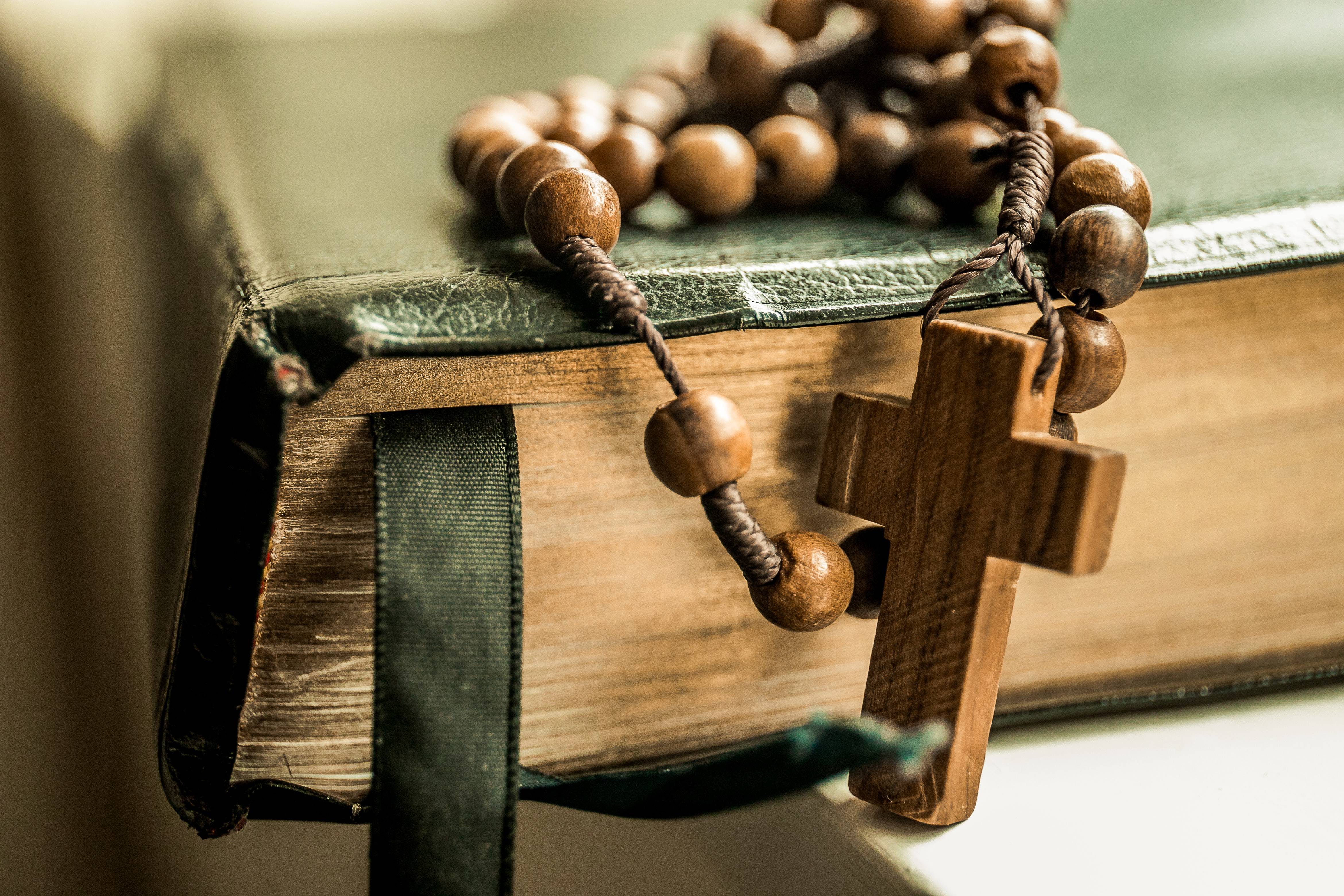 Catholic Rosary Beads and Bible