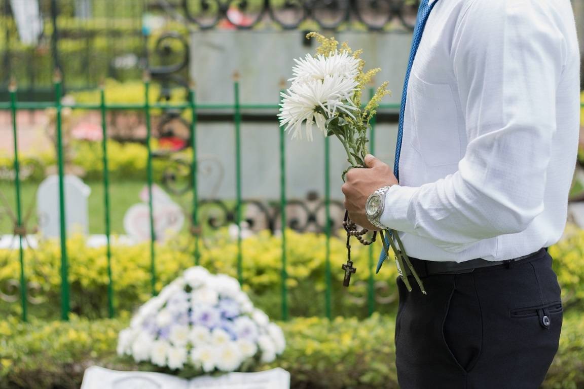 Man at a funeral